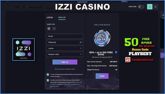 Der Registrierungsprozess im Casino IZZI ist schnell und einfach ist in diesem Bild!