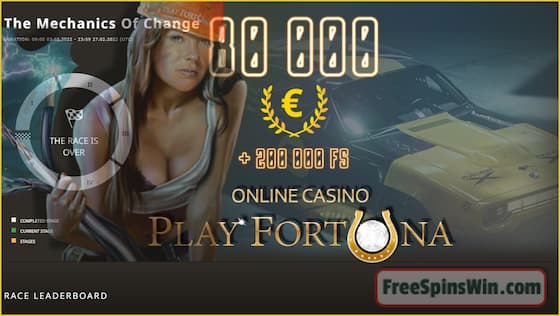 Geben Sie die Spielautomaten Rennen aus dem Casino PlayFortuna in diesem Bild.