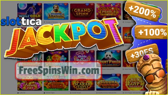 Holen Sie sich einen Bonus ohne Einzahlung und gewinnen Sie den Jackpot im Casino Slottica in diesem Bild!