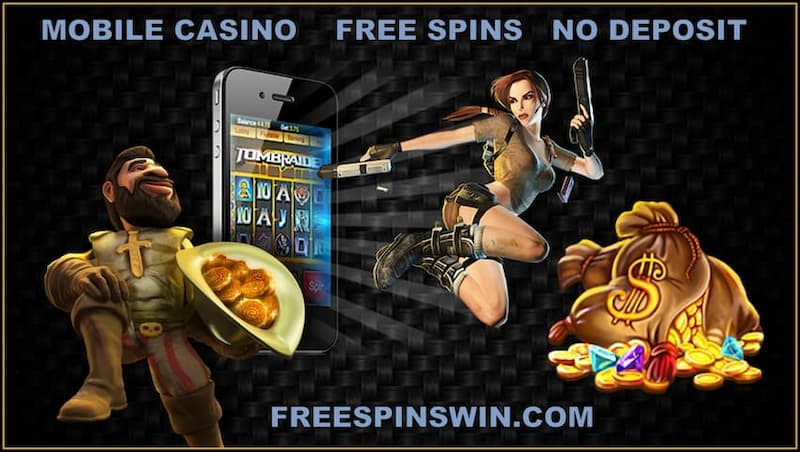 Get no deposit bonuses and free spins for registering at mobile casinos in this picture.