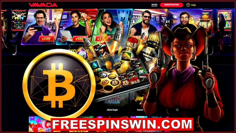 Изображение игрового автомата с названием "Free Spin Frenzy" в криптовалютном казино